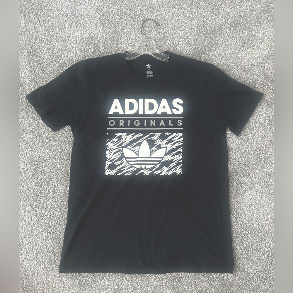 Adidas Black and White Short Sleeve Tees